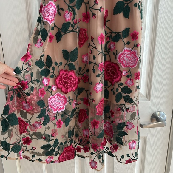NWT Sam Edelman Rose Embroidery Sleeveless V Neck Midi Dress - Picture 5 of 16